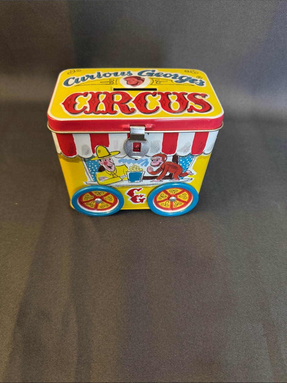 Curious George Circus Tin Toy Box - Yellow & Red